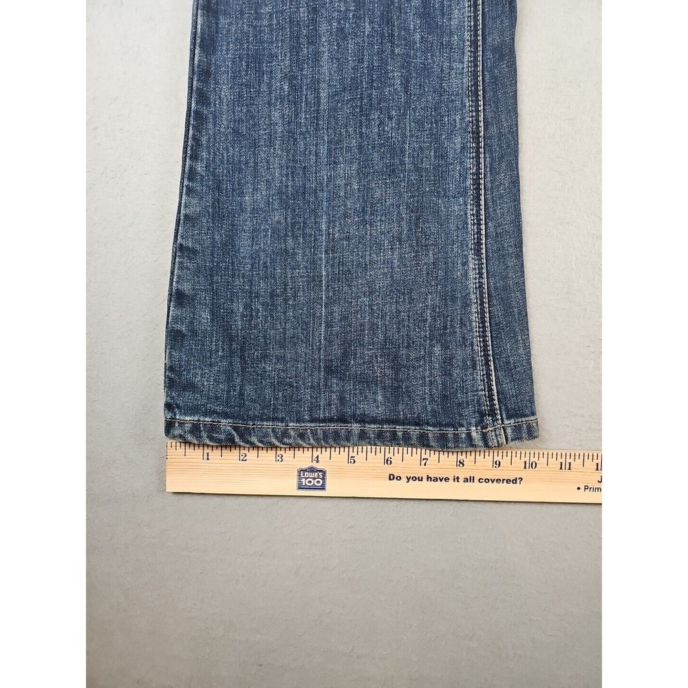 White House Black Market Jeans Size 6R Blanc Flare Leg Embroidered Pockets 31x33 - Picture 8 of 15